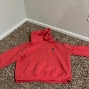 Red hoodie w pug